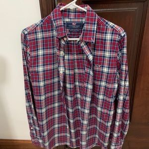 Vineyard Vines Red, White, & Blue Checkered Button Down. Mens S.